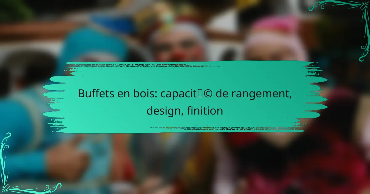 Buffets en bois: capacité de rangement, design, finition