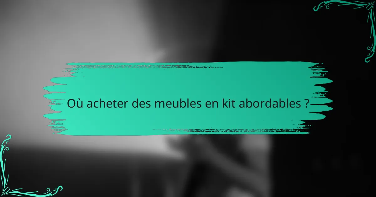 Où acheter des meubles en kit abordables ?